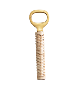 Creative Co-Op Bottle Opener with Bamboo Wrapped Handle