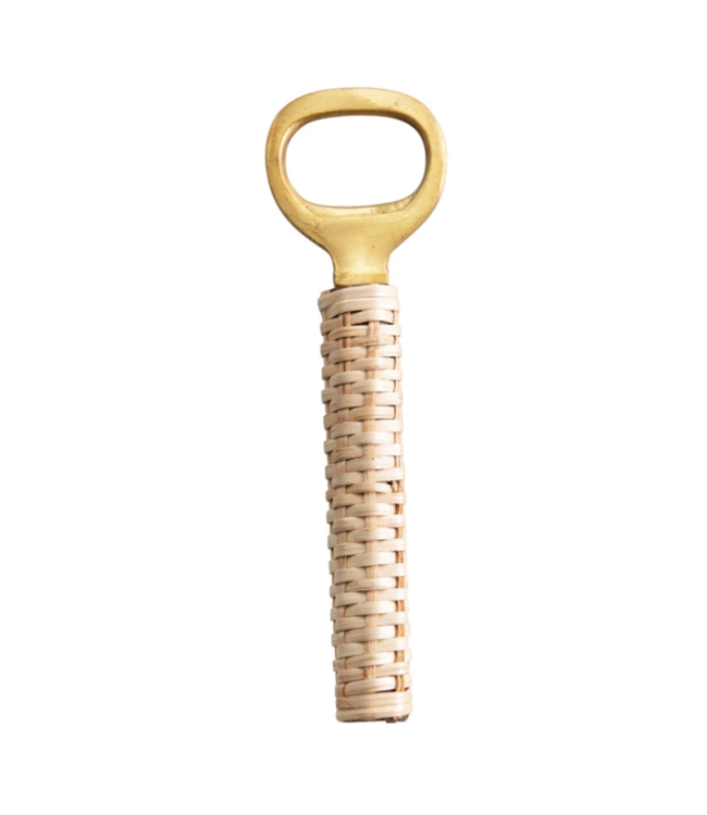 Creative Co-Op Bottle Opener with Bamboo Wrapped Handle