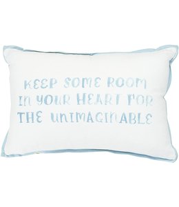 Creative Co-Op Cotton Printed Pillow "Keep Some Room In Your Heart For The Unimaginable"