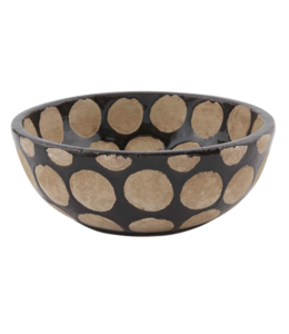 MudPie Black Large Dot Bowl- Large