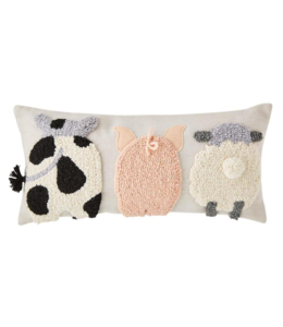 MudPie Farm Animal Hooked Pillow