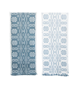 Creative Co-Op Woven Cotton Two-Sided Jacquard Table Runner with Frayed Edges