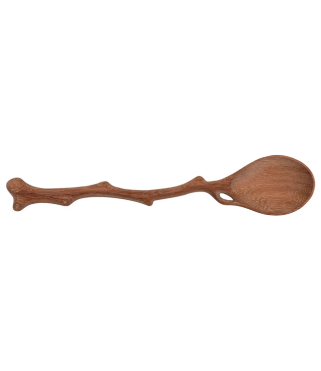 Creative Co-Op Hand-Carved Doussie Wood Spoon with Twig Shaped Handle