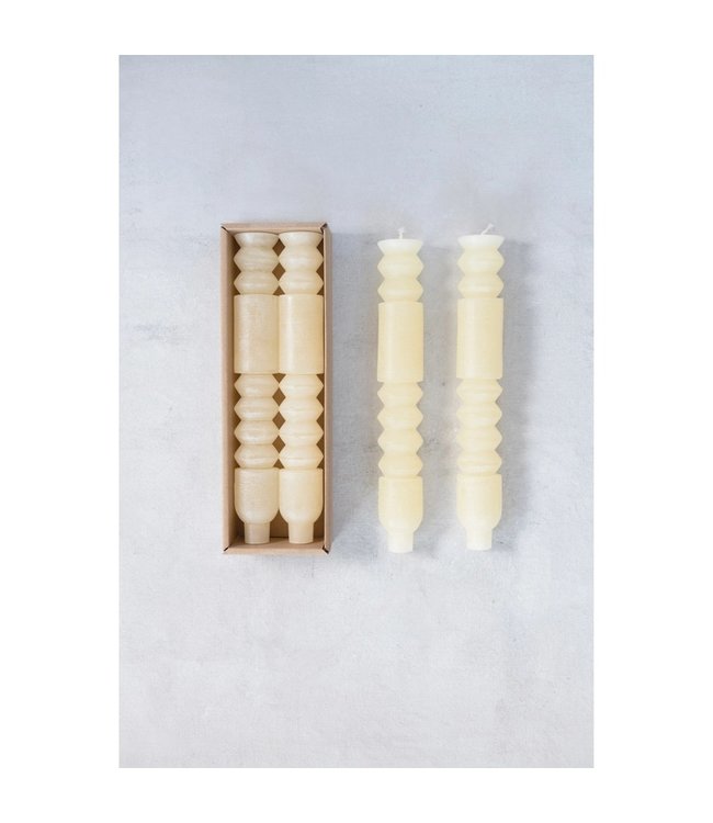 Creative Co-Op Unscented Totem Taper Candles in Box, Set of 2