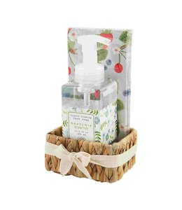 MudPie Floral Soap & Guest Towel Basket Set-Blue