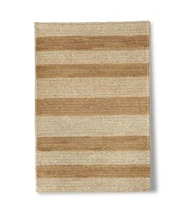 K&K Interiors Natural and Tan Jute Striped Handwoven Rug