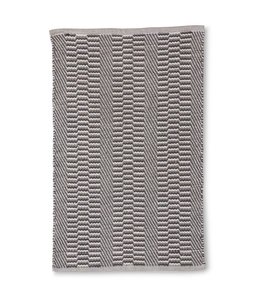 K&K Interiors White and Grey Striped Handwoven Rug