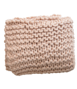 Creative Co-Op Crocheted Fabric Throw-Pink