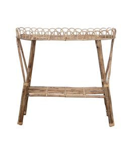 Creative Co-Op Woven Rattan Table/Plant Stand