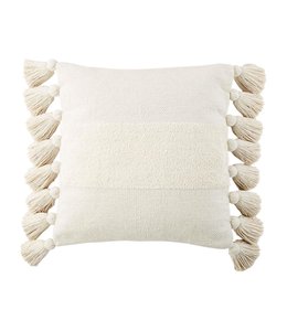 MudPie Cream Tassel Pillow