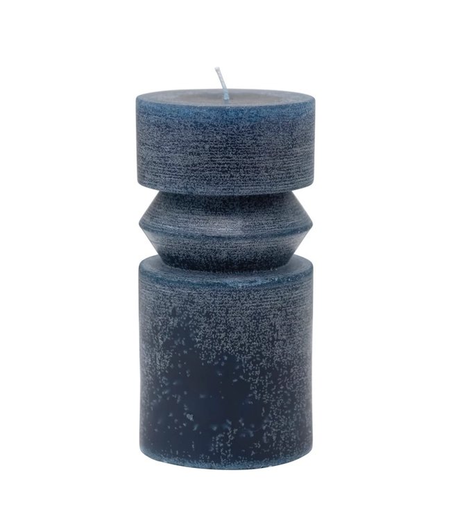 Creative Co-Op Navy Unscented Pillar Candle