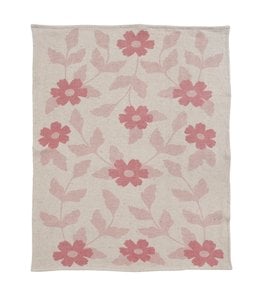 Creative Co-Op Recycled Cotton Blend Baby Blanket with Flowers