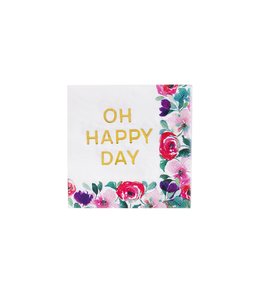 Evergreen Foil Paper Cocktail Napkin, 20 count, Oh Happy Day