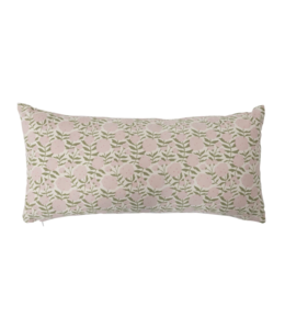 Creative Co-Op Cotton Lumbar Pillow with Floral Pattern