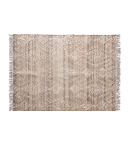 Creative Co-Op Hand-Woven Jute and Wool Blend Rug with Pattern and Fringe