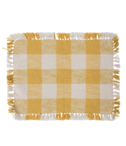 Creative Co-Op Woven Cotton Placemat with Buffalo Check and Fringe