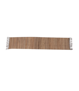 Creative Co-Op Woven Jute and Cotton Table Runner with Fringe