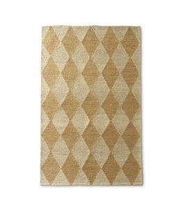 K&K Interiors Natural & Tan Jute Diamond Handwoven Rug (5x8)