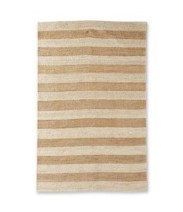 K&K Interiors Natural & Tan Jute Striped Handwoven Rug