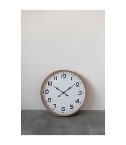 Creative Co-Op Fir Wood and Metal Wall Clock