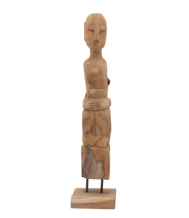 Creative Co-Op Hand-Carved Teakwood Root Figure on Stand