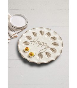 MudPie Happy Ruffle Egg Tray