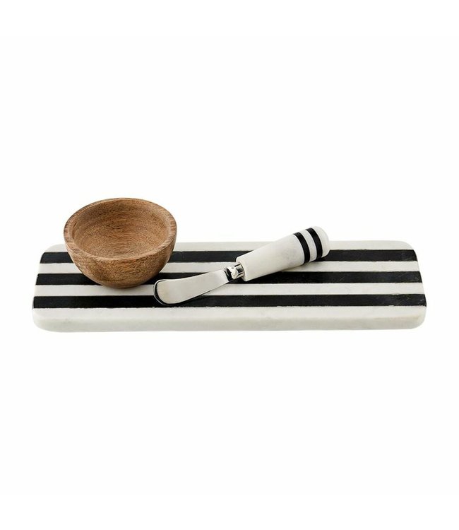 MudPie Striped Marble Tray and Dip Set