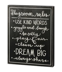 Primitives By Kathy Box Sign - Playroom Rules