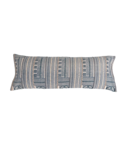 Creative Co-Op Cotton Printed Oversized Lumbar Pillow with Embroidery