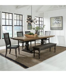 Liberty Furniture Harvest Home Trestle Table, 4 Chairs, & Backless Bench