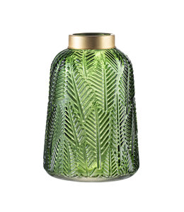 A&B Home Green and Gold Textured Glass Vase