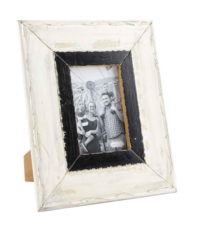 MudPie Small White & Black Frame