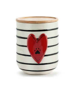 Demdaco Paw Print Heart Canister - Large