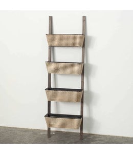 Sullivans Gift Open Cane Webbing Ladder Shelf