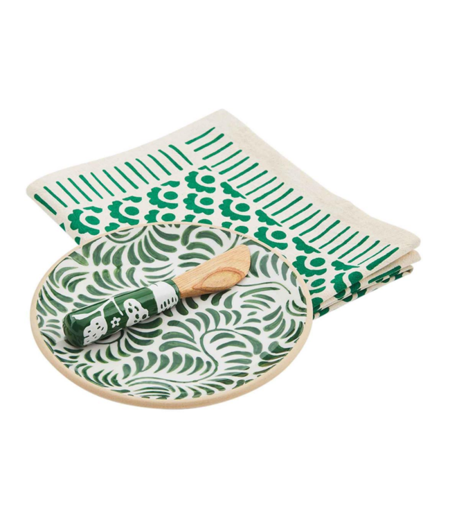 MudPie Indigo Appetizer Set- Green