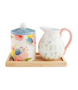 MudPie Floral Cream & Sugar Set