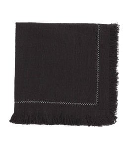 MudPie Black Fringe Napkin Set