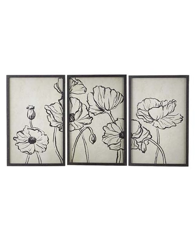 RAZ Imports Botanical Framed Triptych-Set of 3