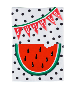 Evergreen Summer Watermelon Garden Burlap Flag