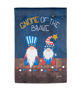 Evergreen Gnome of the Brave Garden Suede Flag