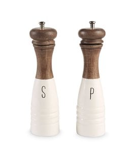 MudPie Wood & Enamel Salt & Pepper Mills