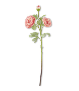 K&K Interiors 25 Inch Dark Pink Real Touch Triple Bloom Ranunculus Stem