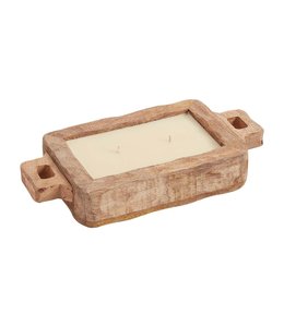 MudPie Small Wood Tray Candle