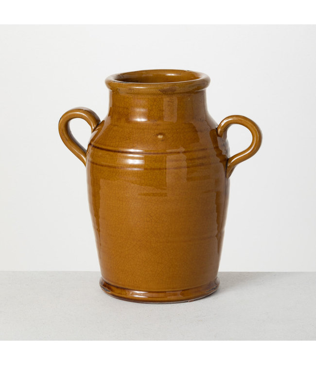 Sullivans Gift Rustic Amber Glossed Vase