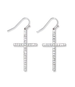 Periwinkle By Barlow Silver Cross Earrings