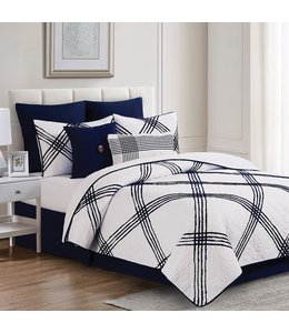 C&F Home Davey Blue Quilt Set- Queen