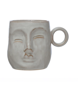 Bloomingville 12 oz. Stoneware Face Mug, Reactive Glaze