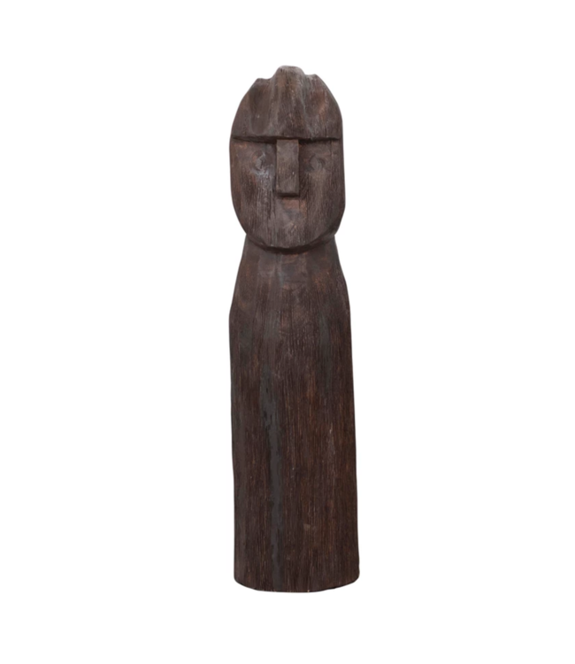 Creative Co-Op Hand-Carved Mango Wood Figure, Dark Finish