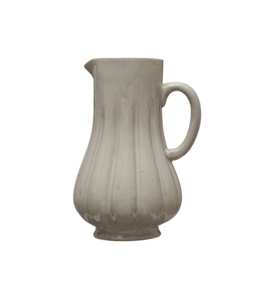 Creative Co-Op 62 oz. Stoneware Fluted Pitcher, Reactive Glaze