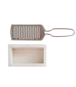 Creative Co-Op Marble and Stainless Steel Grater